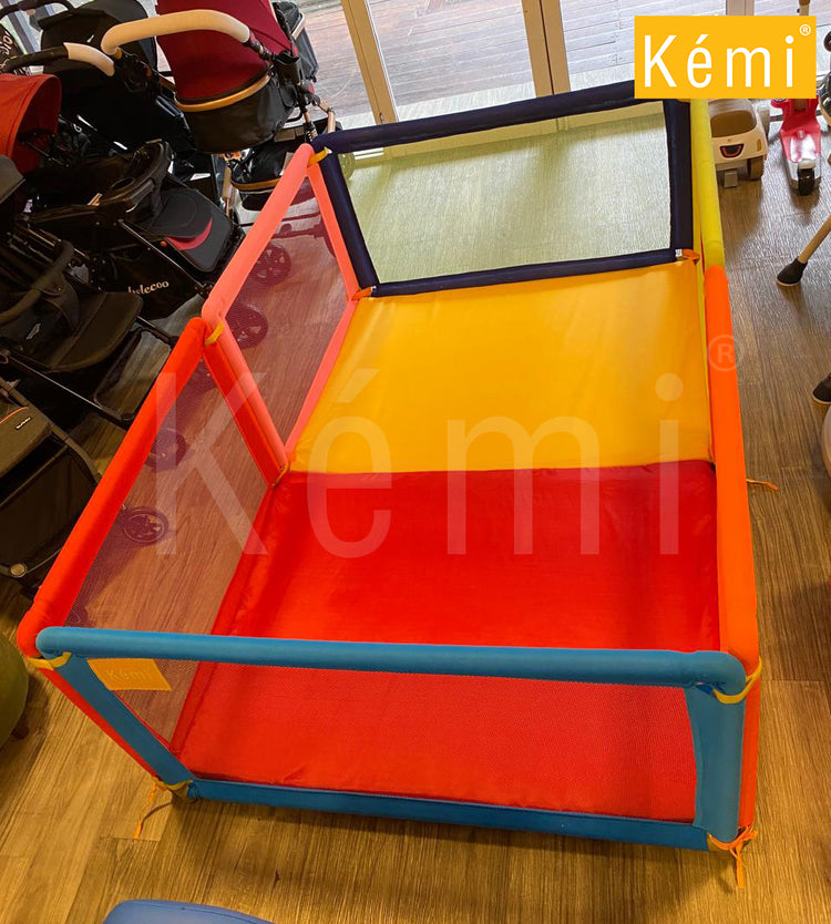 Kemi 6ft x 4ft - 06 Panel Baby Playpen with 2 inch Mattress | 6ft x 4ft | Sturdy Frame