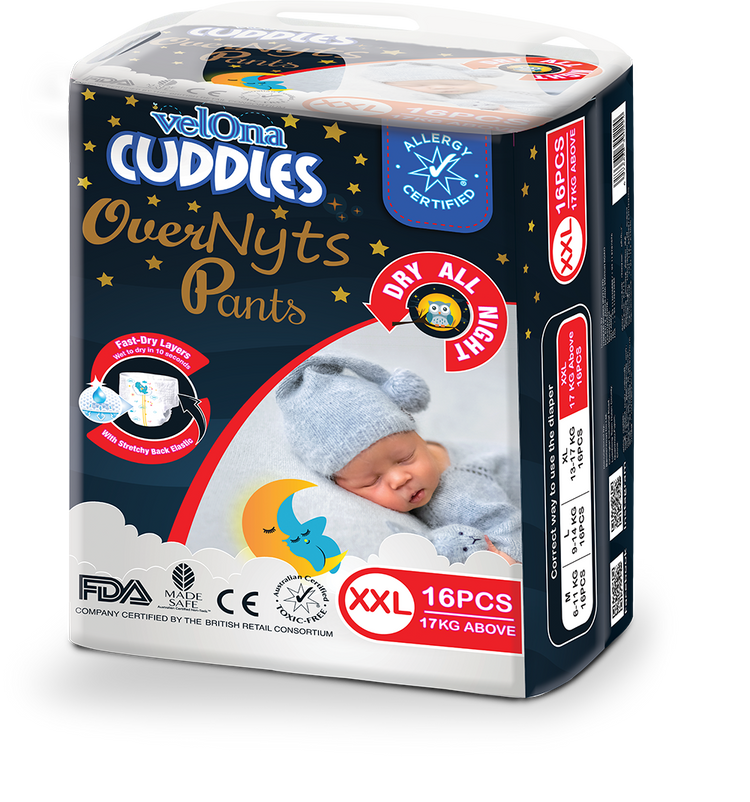 VELONA CUDDLES OVERNYTS PANT 16 PCS