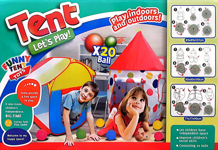 Play Tent with 20 Balls | 70 x 70 x 90