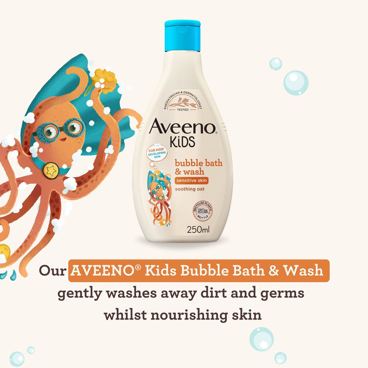 AVEENO® KIDS BUBBLE BATH & WASH, 250ML