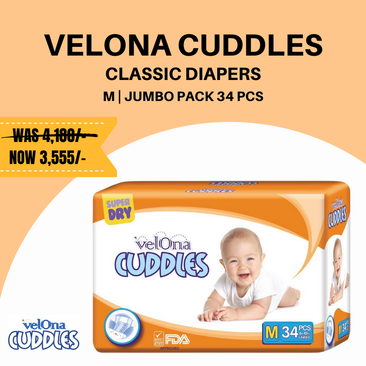Velona Cuddles Classic Diapers | Jumbo Pack
