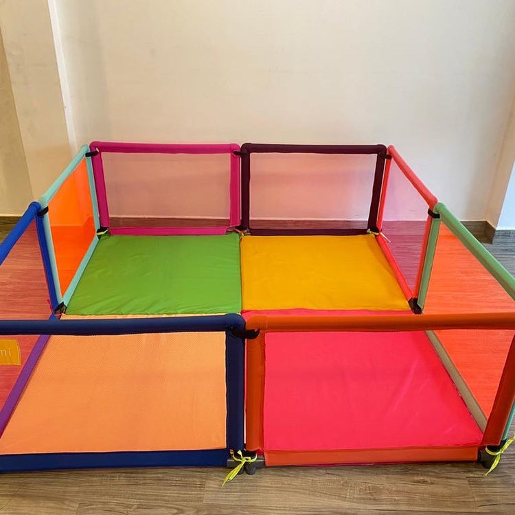 Kemi 8 Panel Baby Playpen with 2 inch Mattress | 6ft x 6ft | Sturdy Frame | Baby Safety First | High Quality