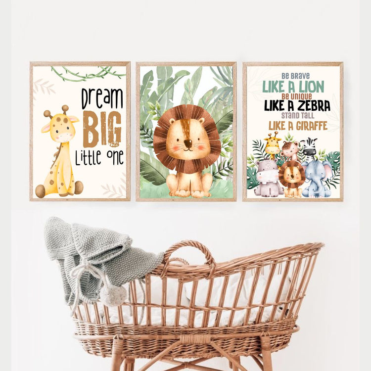 Nursery Decor | Nursery Picture Frames | With Eco-Friendly Decorations | 3pcs in one pack | High Quality