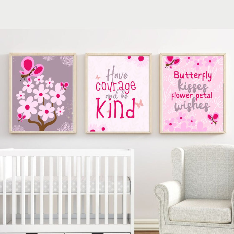 Nursery Decor | Nursery Picture Frames | With Eco-Friendly Decorations | 3pcs in one pack | High Quality