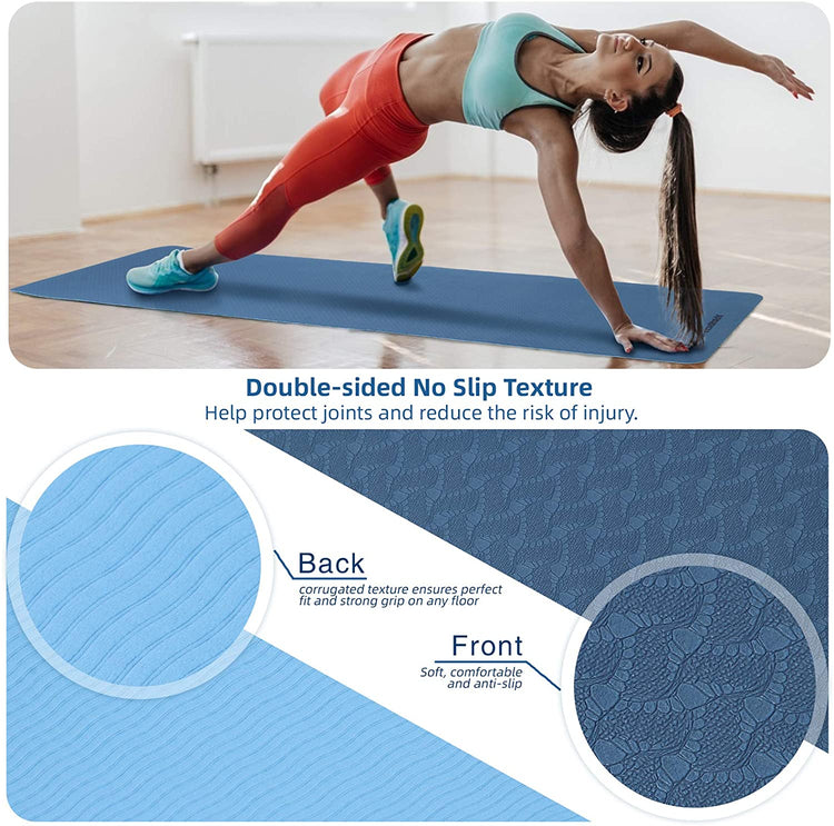 Yoga Mat 6mm Double Layers High Quality Non Slip Washable Moisture