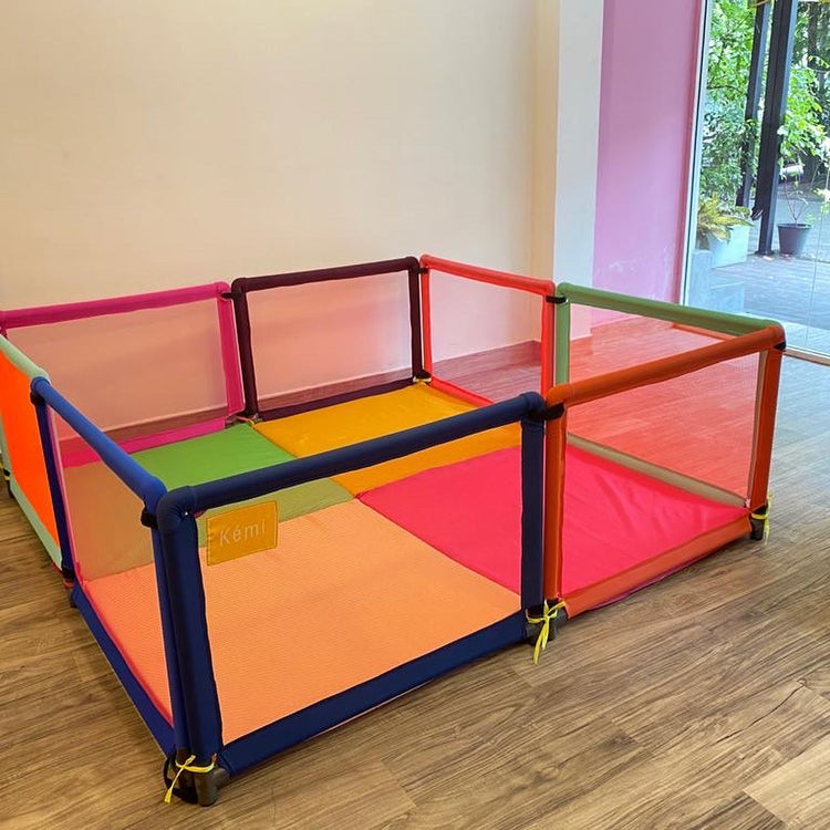 Kemi 8 Panel Baby Playpen with 2 inch Mattress | 6ft x 6ft | Sturdy Frame | Baby Safety First | High Quality