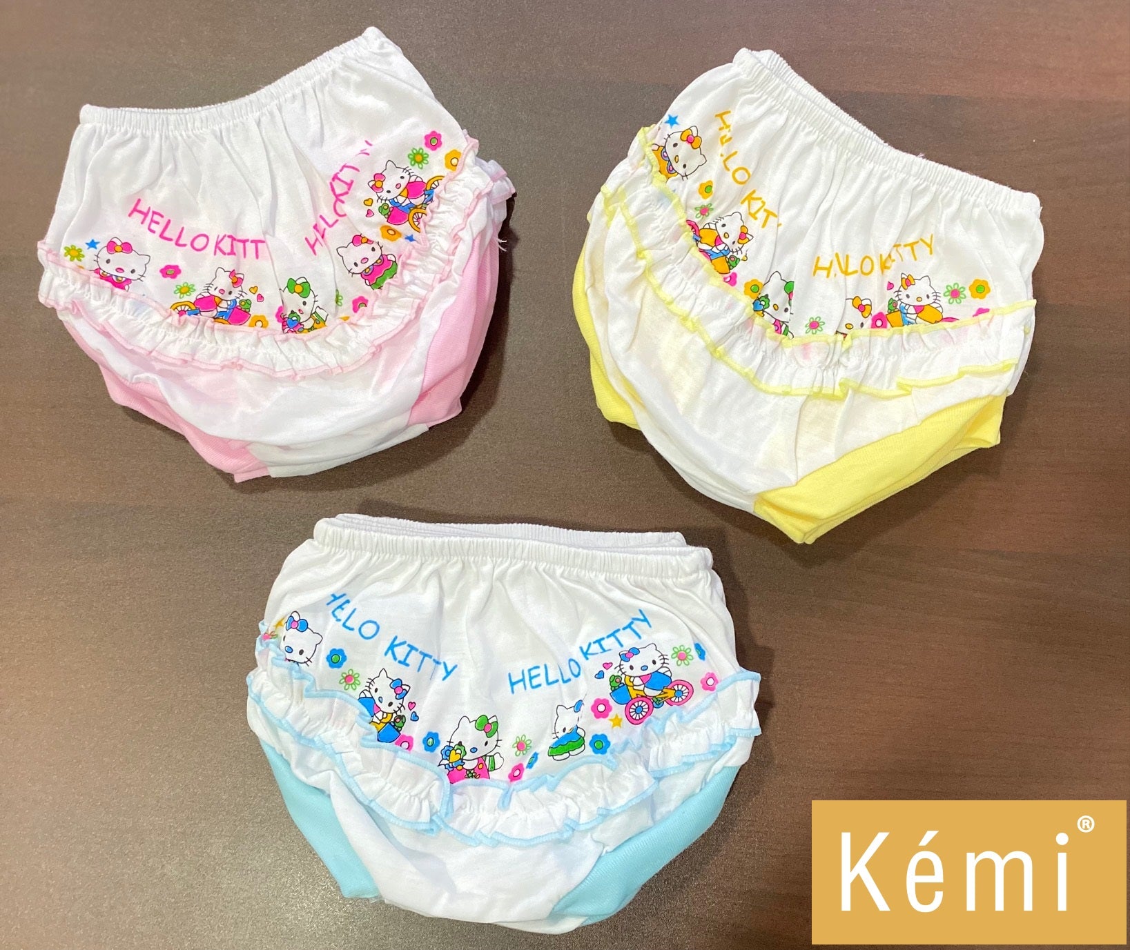 Baby Girl Pants | 100% Cotton | 3pcs Per Pack | Colour Pants | Baby Pants | Baby Frill Panty | Kids Dress | Three Colours | High Quality