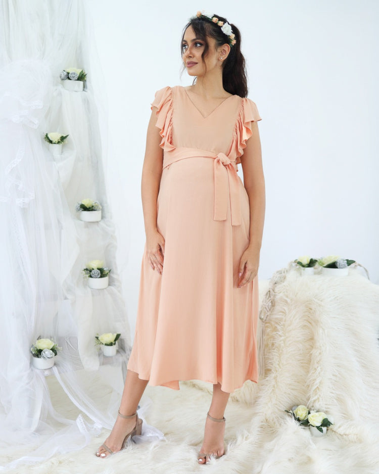Dreamy Mimosa | Maternity Midi Dress