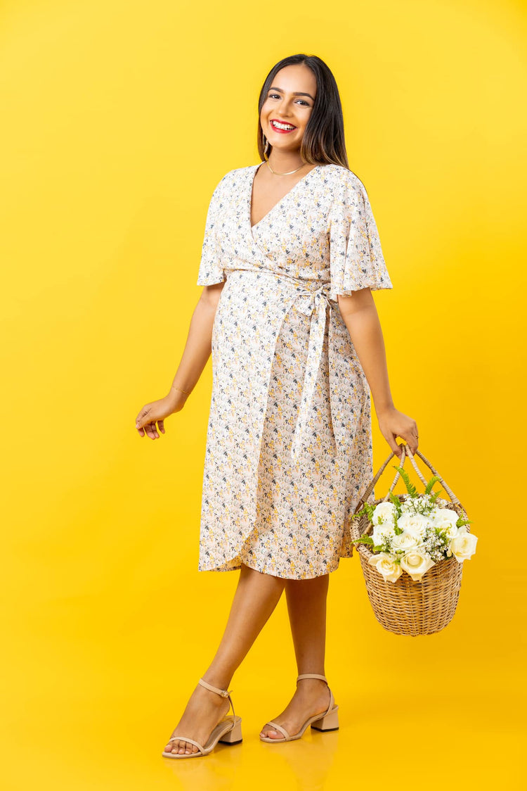 All this Happiness - Maternity / Nursing Wrap Dress