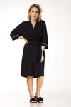 COTTON ROBE IN BLACK