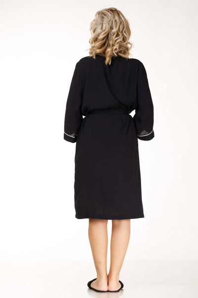 COTTON ROBE IN BLACK