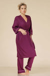 COTTON ROBE IN PLUM