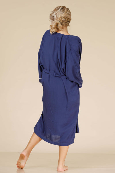 COTTON ROBE IN NAVY