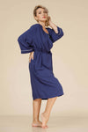 COTTON ROBE IN NAVY