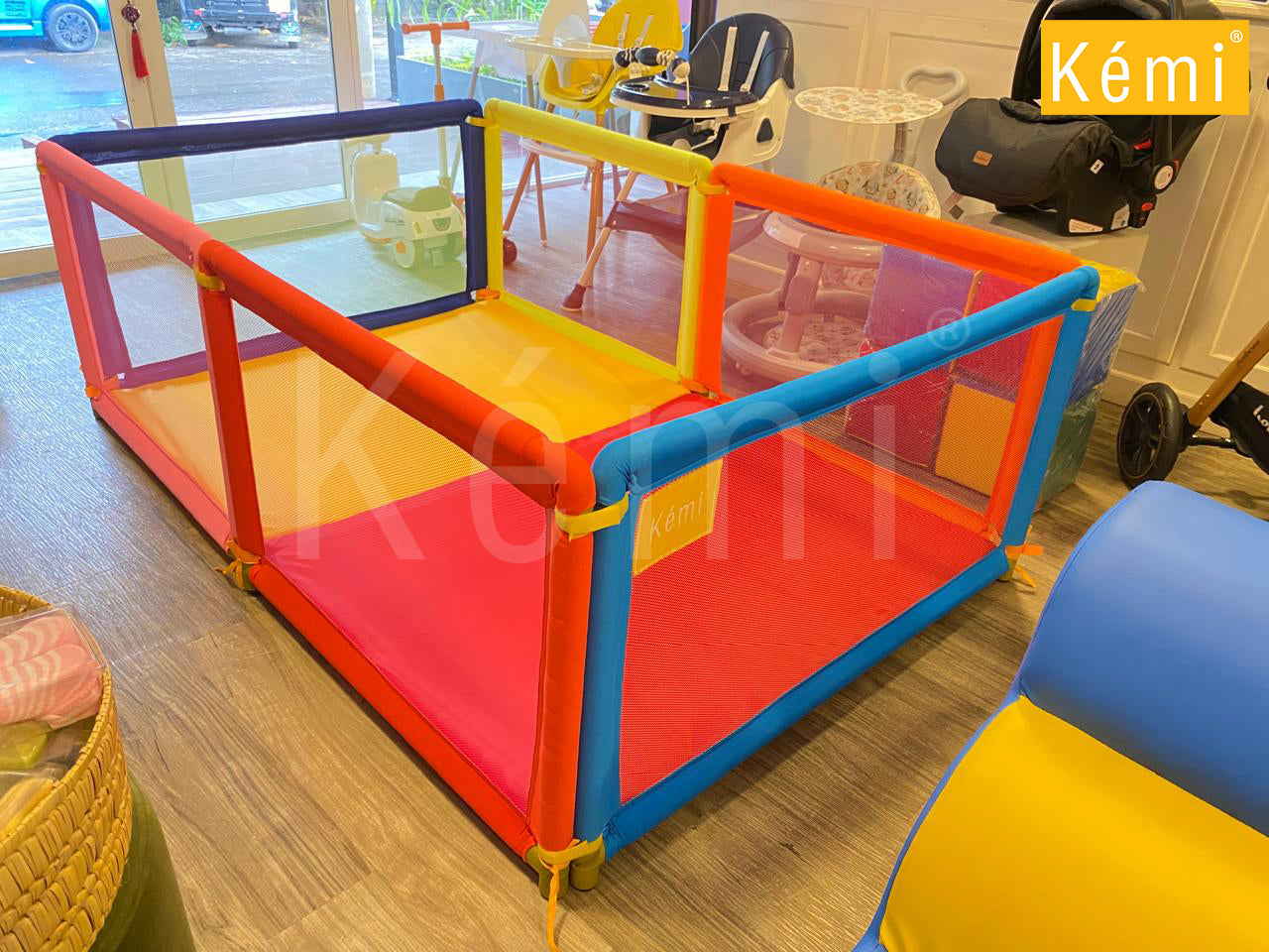 Kemi 6ft x 4ft - 06 Panel Baby Playpen with 2 inch Mattress | Sturdy Frame