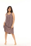 FRONT OPEN COTTON NIGHTDRESS IN BEIGE