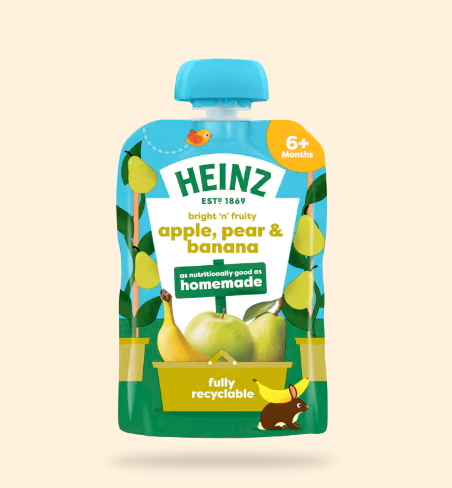 HEINZ  bright 'n' fruity  apple, pear & banana