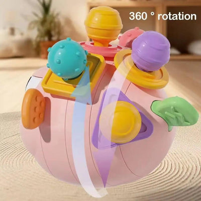 Cartoon Pufferfish Hand Catch Ball Rattle