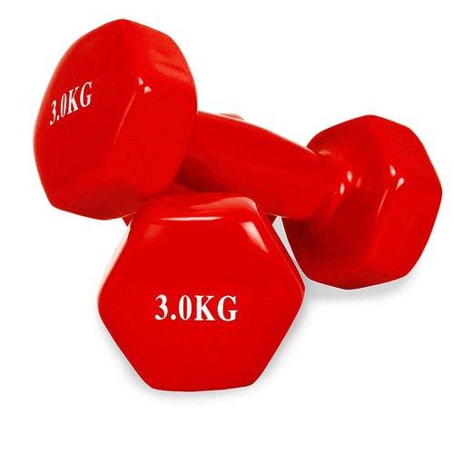Dumbbell | High Quality Ladies Dumbbell | Yoga Training Dumbbell | Weight - 3KG | Red | Green | Single Unit