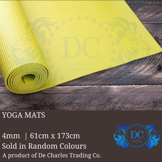 Yoga Mat 4mm with Free Bag - Non Slip, Washable, Moisture