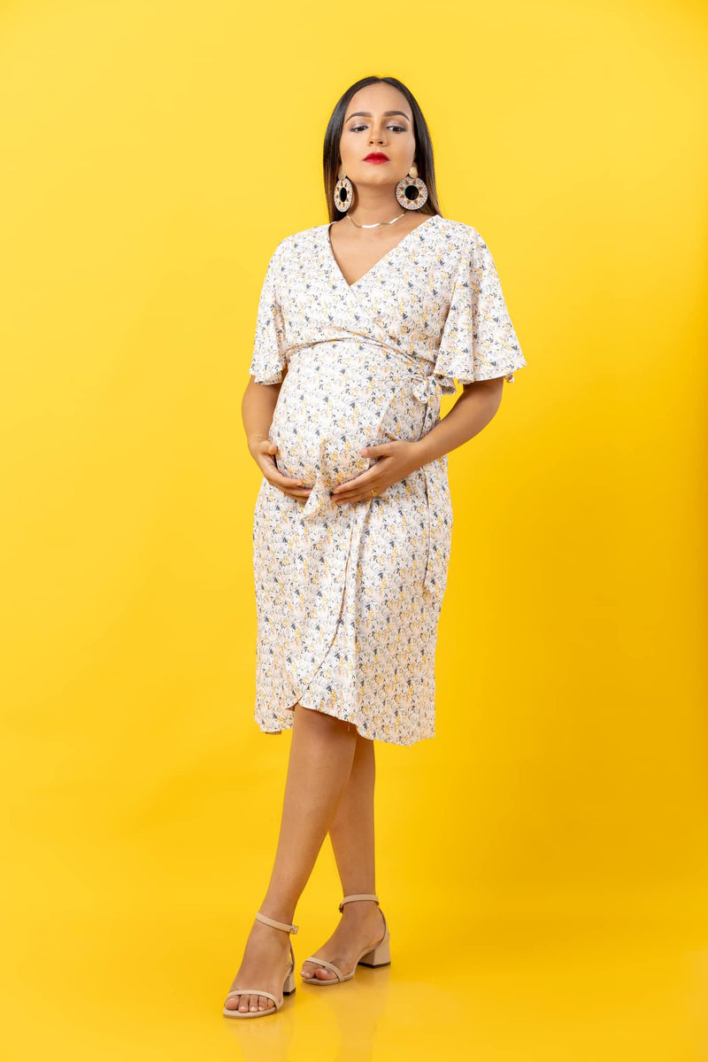 Maternity Midi Wrap Dress